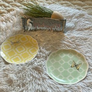 Lenox 8 inch dessert plates scalloped edge from Butterfly Meadow collection